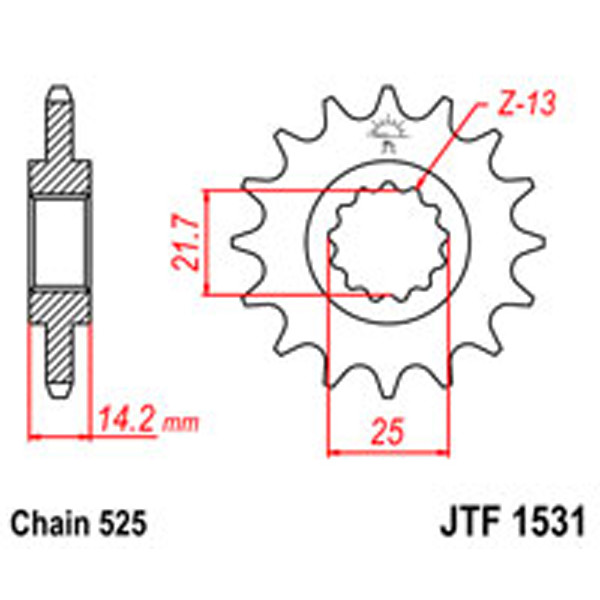 JT JT Gear Box Sprockets G/B 1531-15 KAW (2083)